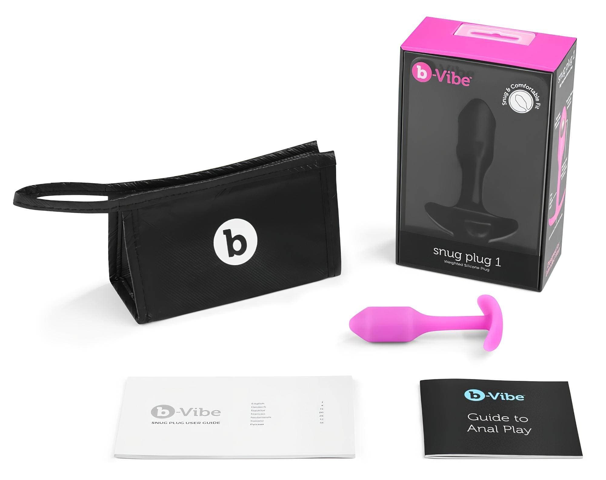 b-vibe Snug Plug 1 - anál plug belső súllyal (55g) - pink #3