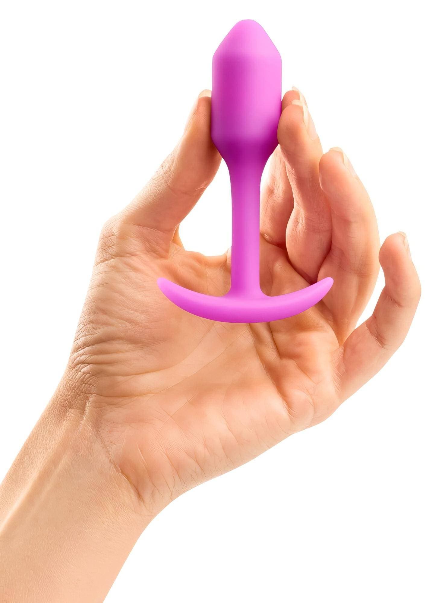 b-vibe Snug Plug 1 - anál plug belső súllyal (55g) - pink #4