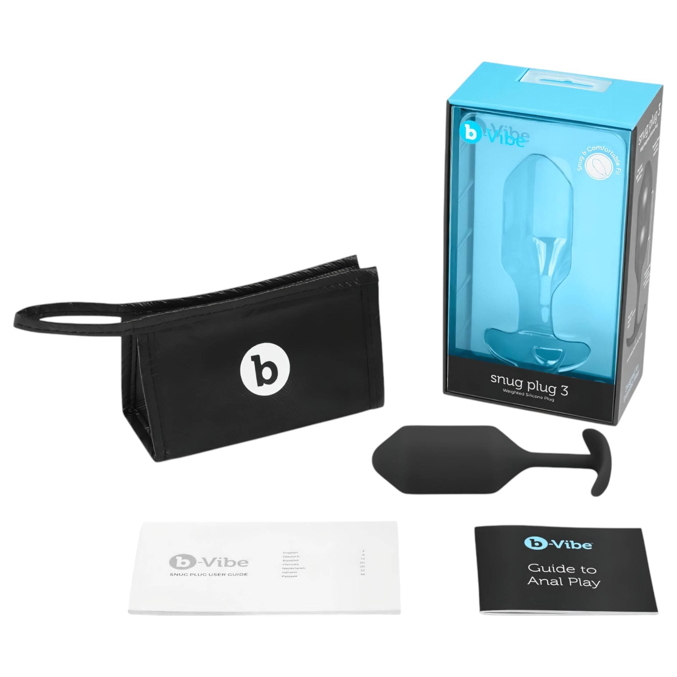 b-vibe Snug Plug 3 - dupla golyós anál plug (180g) - fekete #4