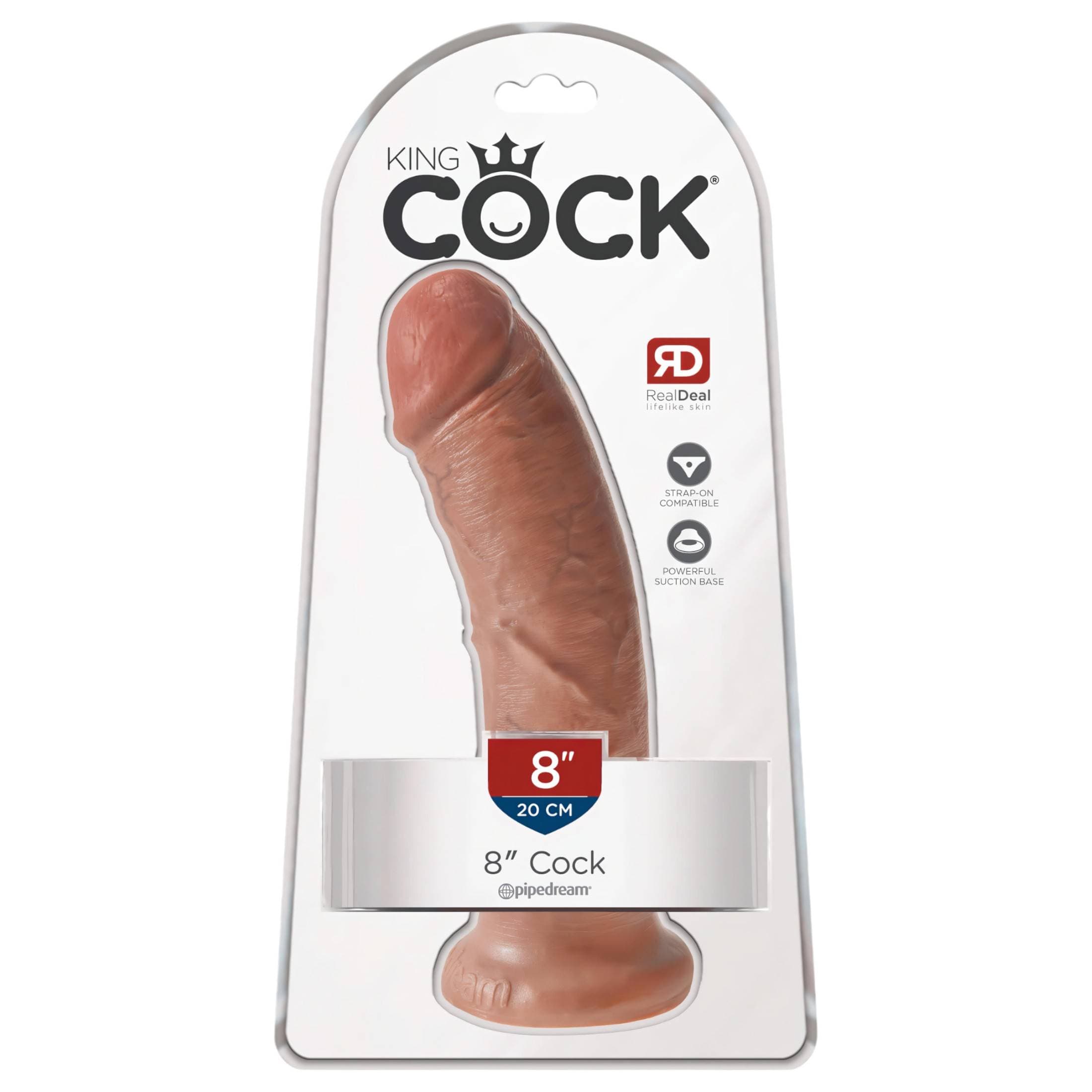 King Cock 8 dildó (20 cm) - sötét natúr #6