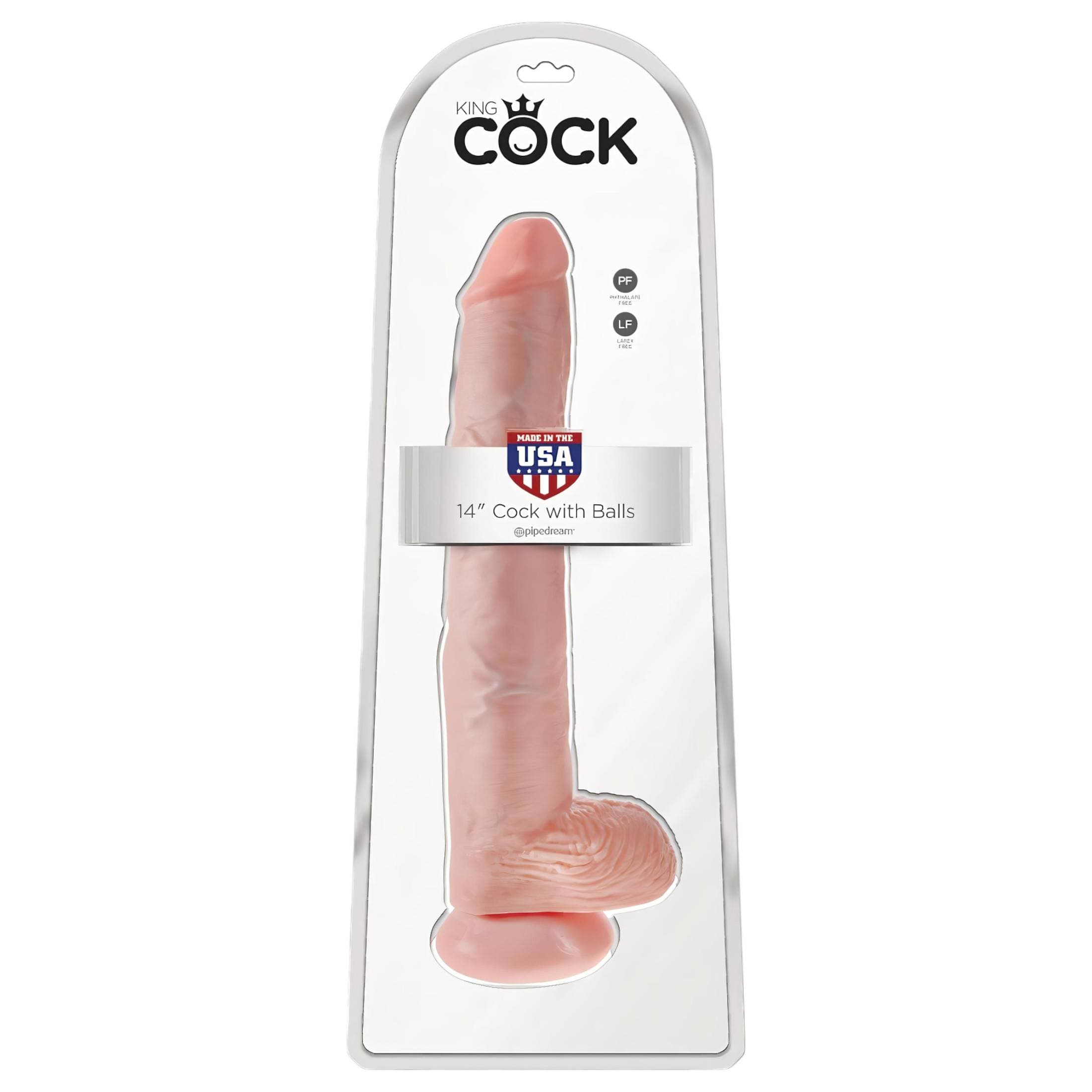 King Cock 14 herés nagy dildó (35cm) - natúr #1
