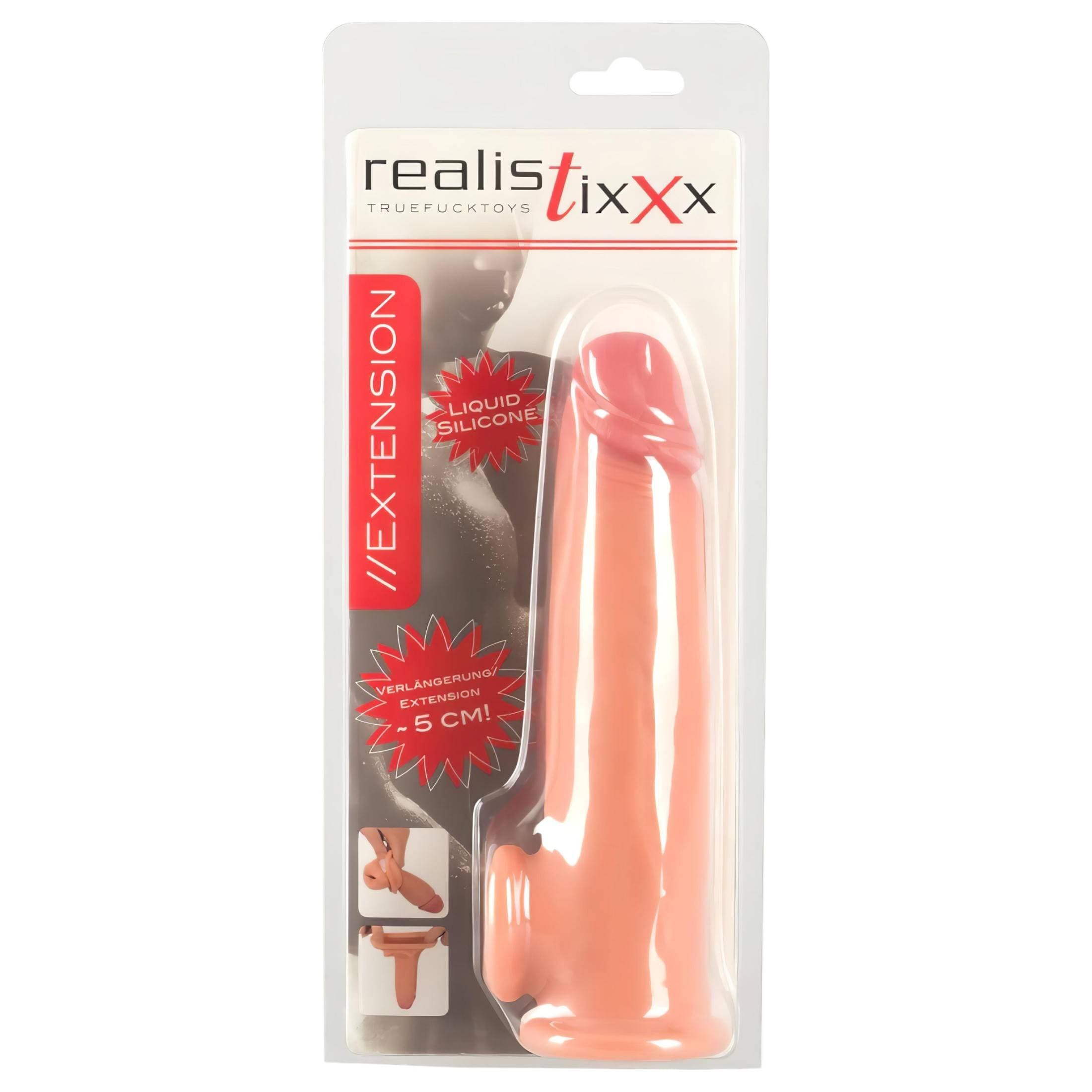 Realistixxx - heregyűrűs hosszabbító péniszköpeny - 19cm #1