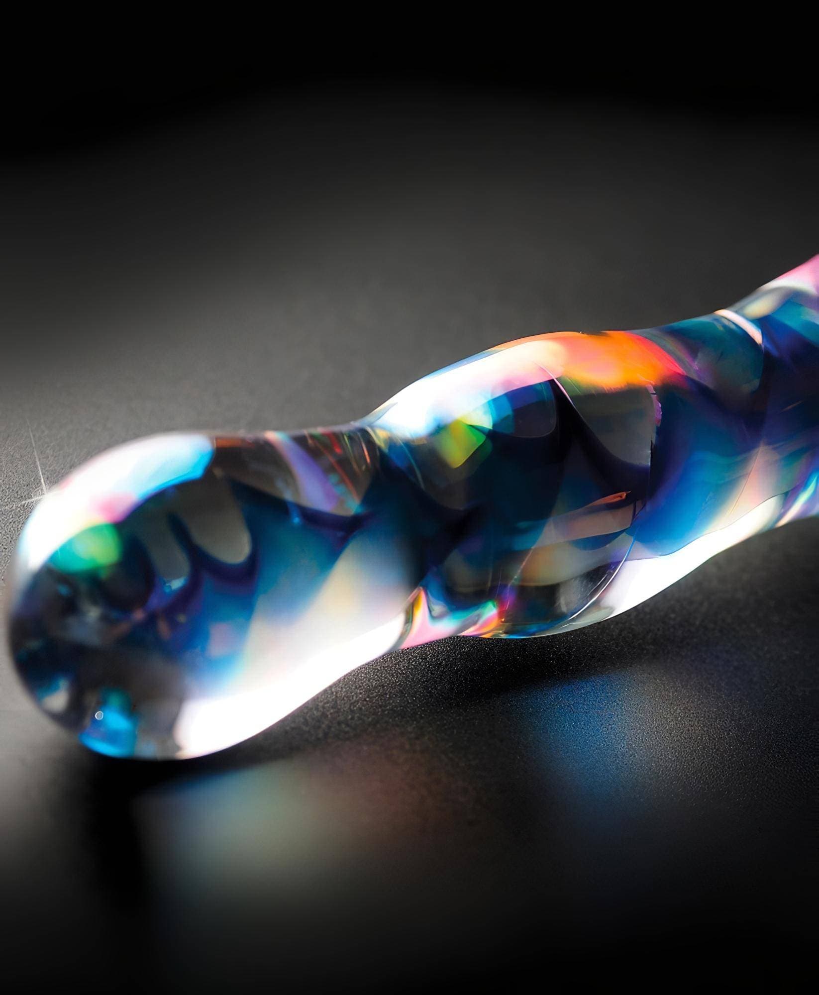 Icicles No. 08 - hullámos, kétvégű, üveg dildó #5