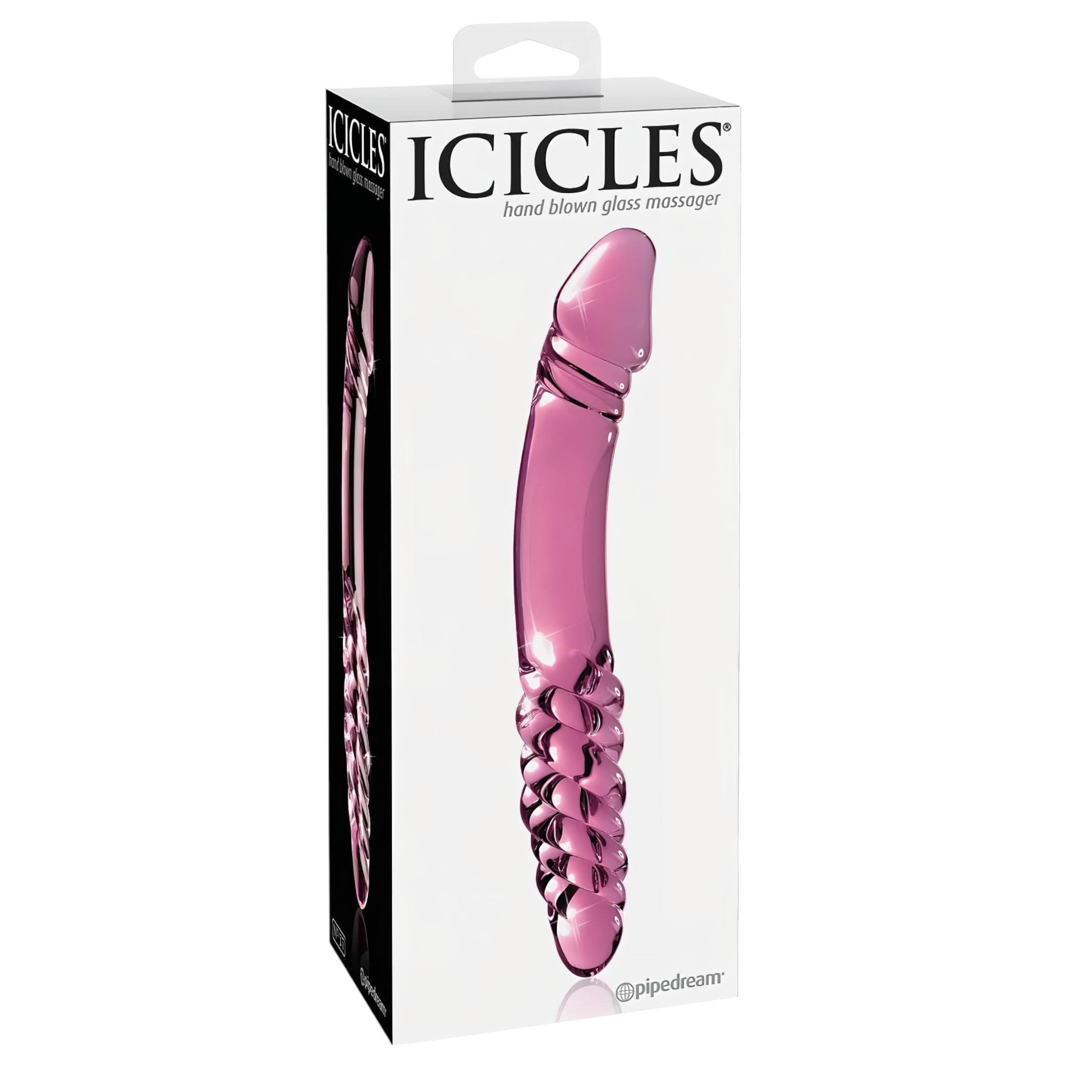 Icicles No. 57 - péniszes kétvégű üveg dildó #3