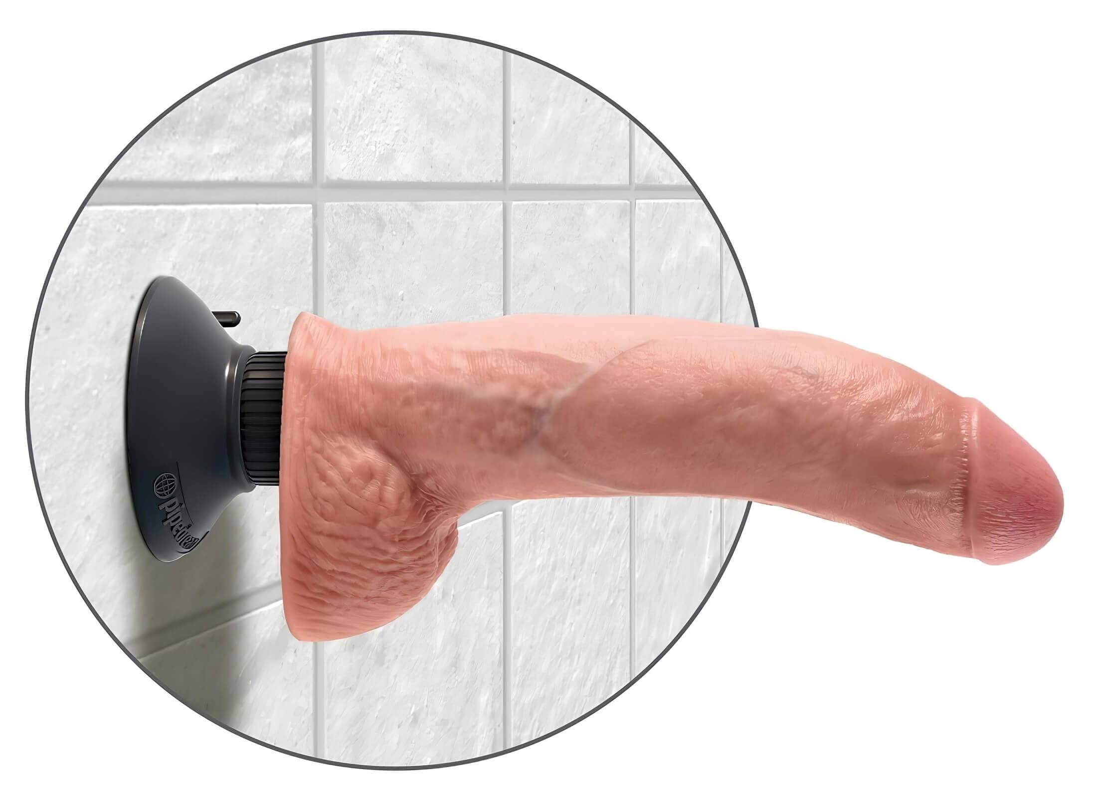 King Cock 9 - hajlítható, tapadókorongos vibrátor (26cm) - natúr #4