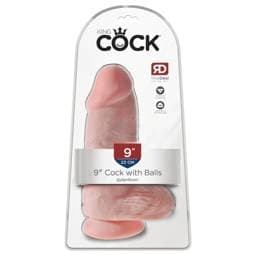 King Cock 9 Chubby - tapadókorongos, herés dildó (23cm) - natúr #1