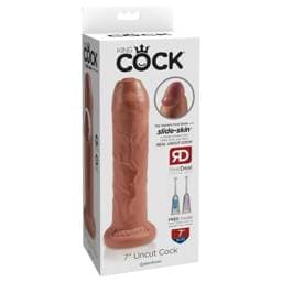 King Cock 7 - élethű dildó (18cm) - sötét natúr #1