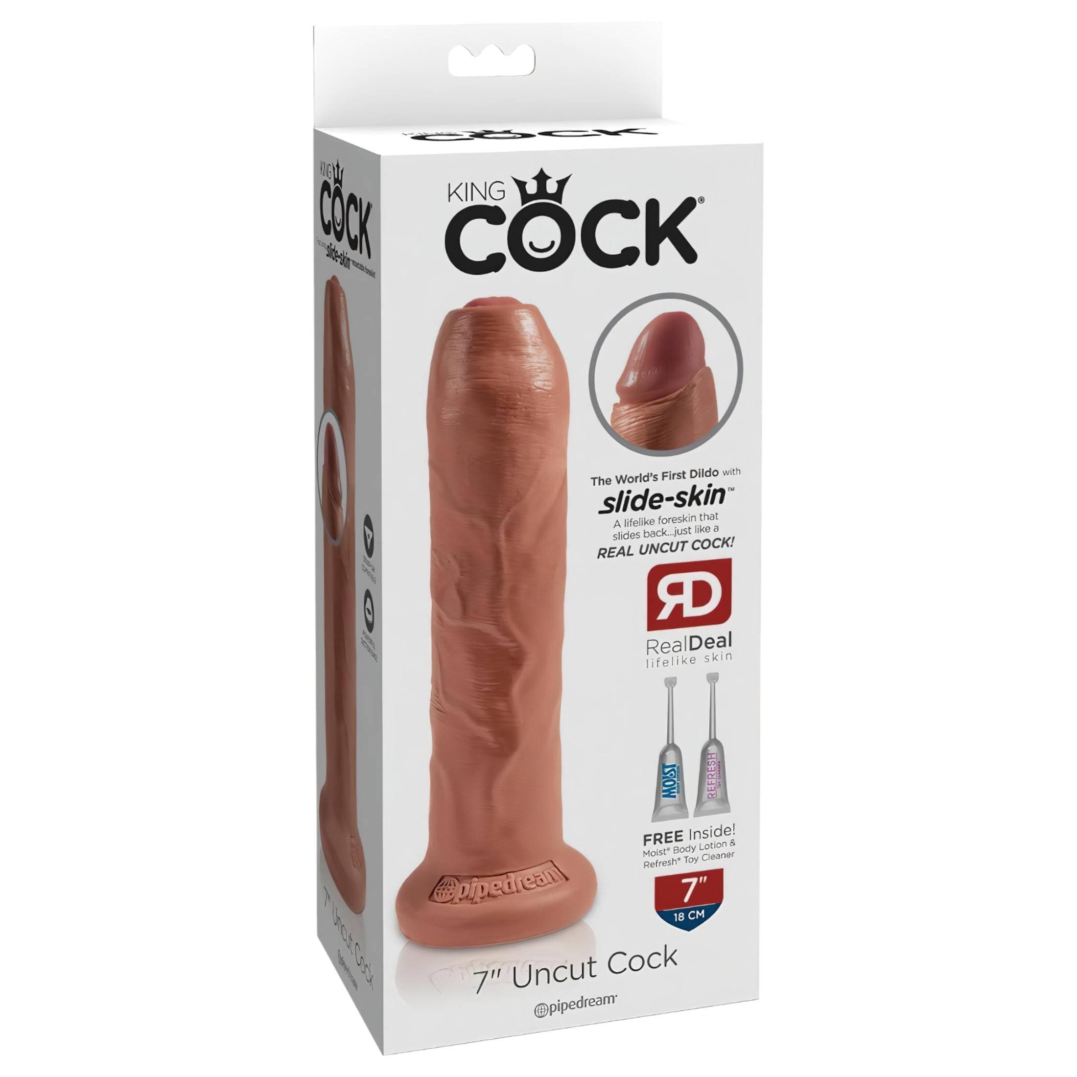 King Cock 7 - élethű dildó (18cm) - sötét natúr #1