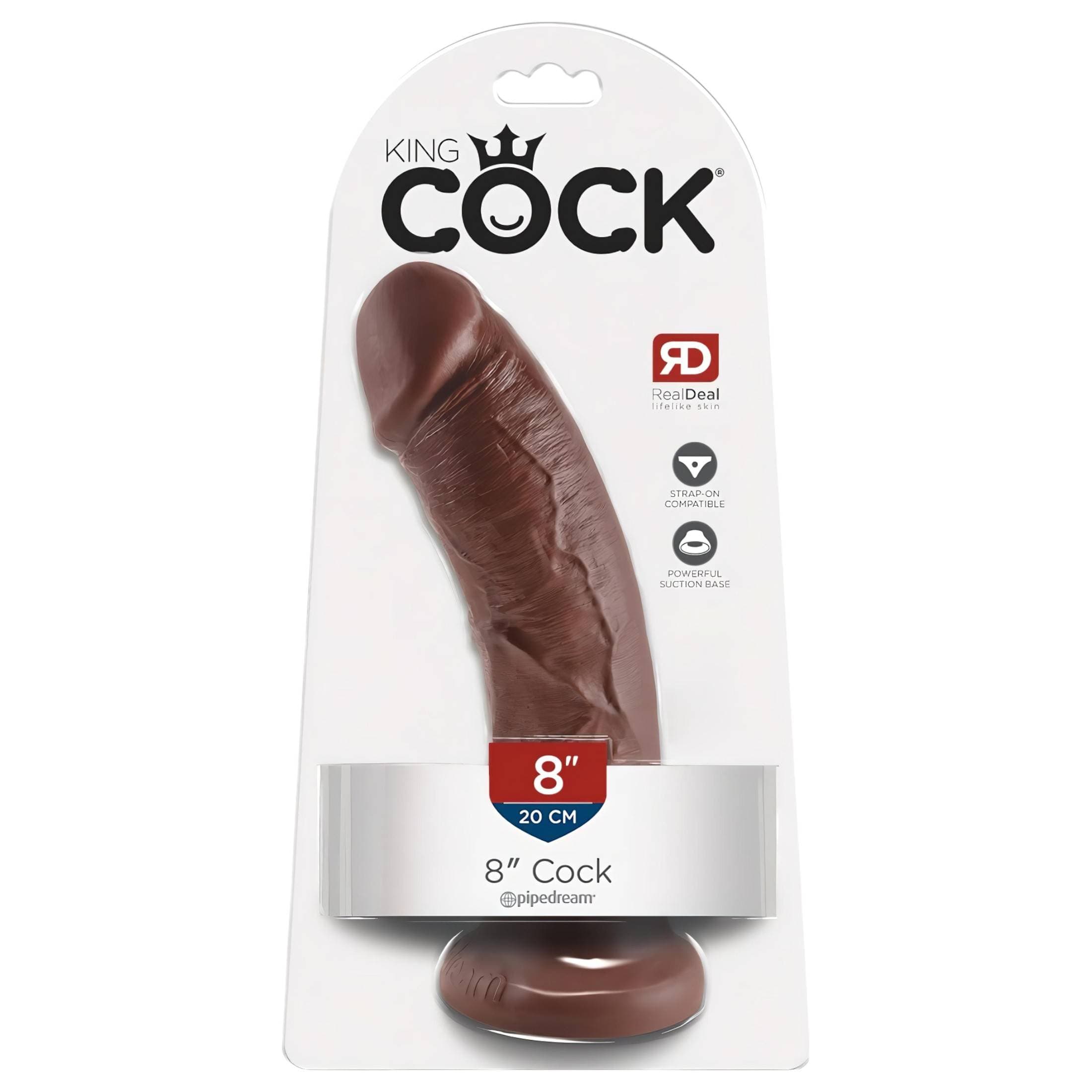 King Cock 8 dildó (20cm) - barna #1