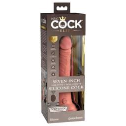 King Cock Elite 7 - tapadókorongos, rádiós vibrátor 18cm - natúr #1