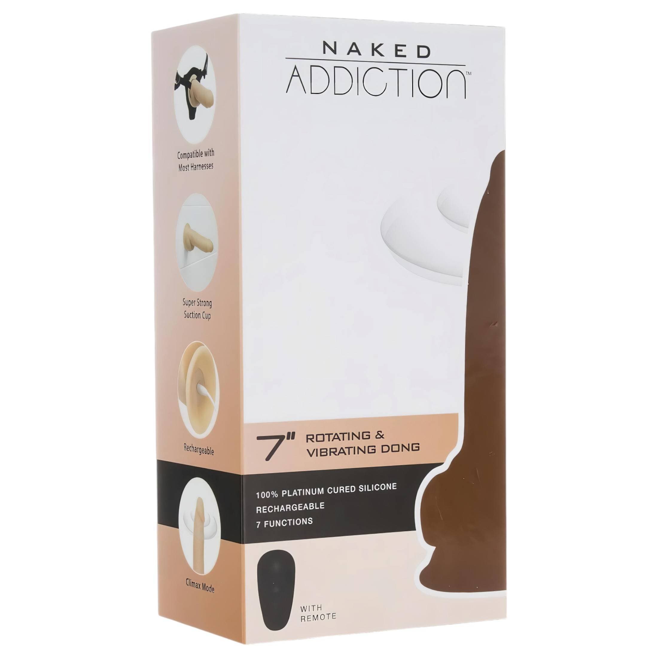 Naked Addiction Rotating 7 - forgófejes vibrátor (18cm) - natúr #1