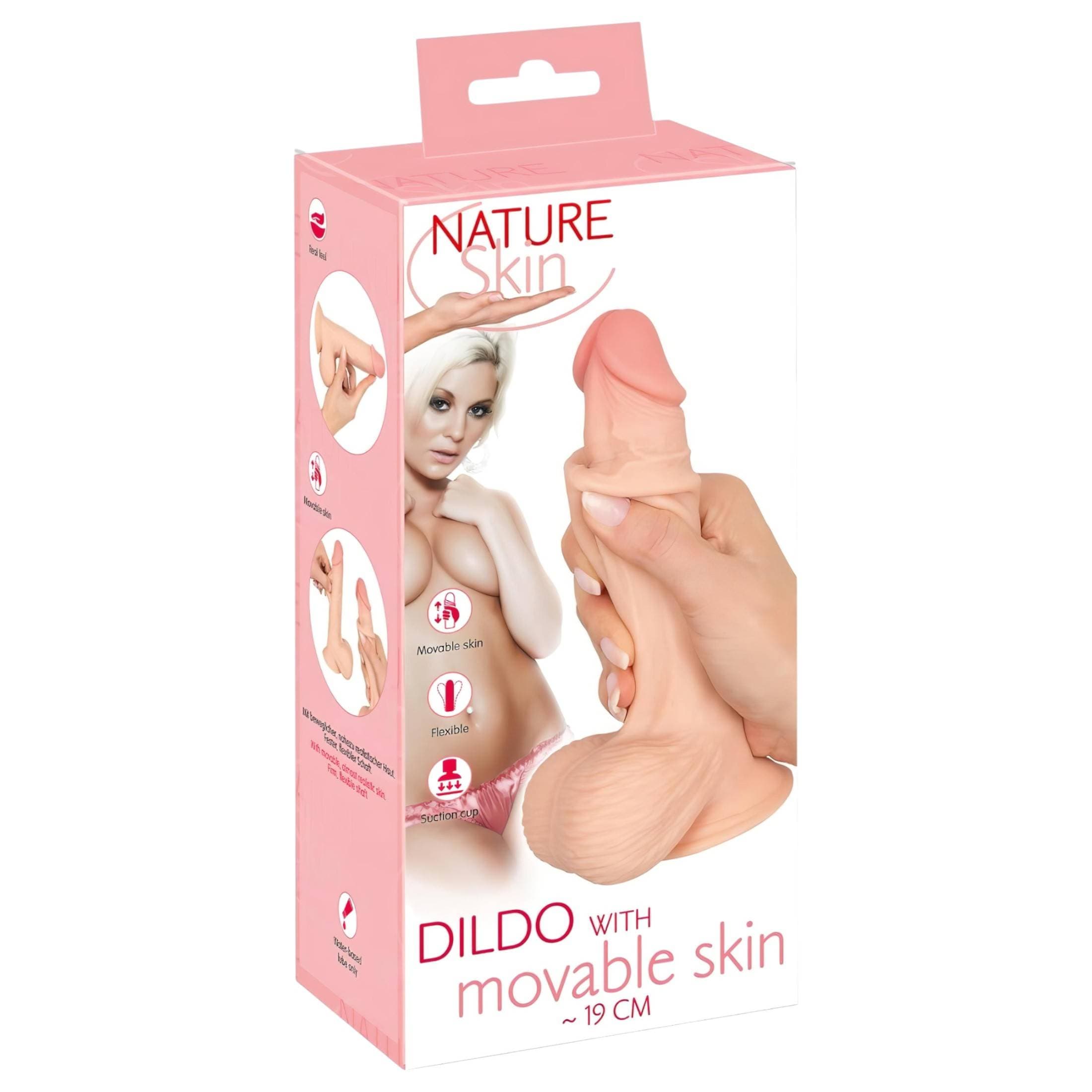 Nature Skin - dildó bőrrel - 19cm #1