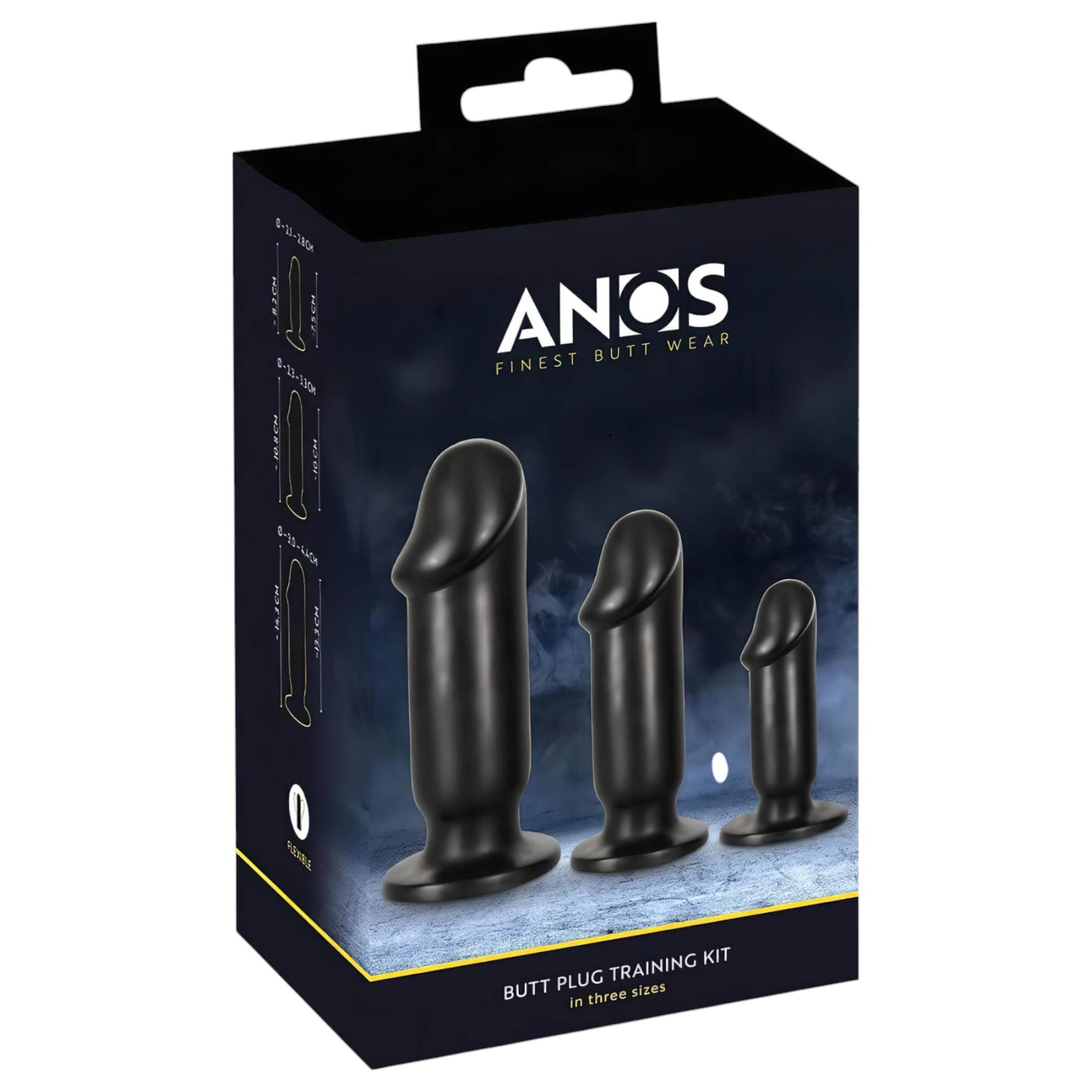 Anos Training Kit - anál plug szett (3 részes) - fekete #2