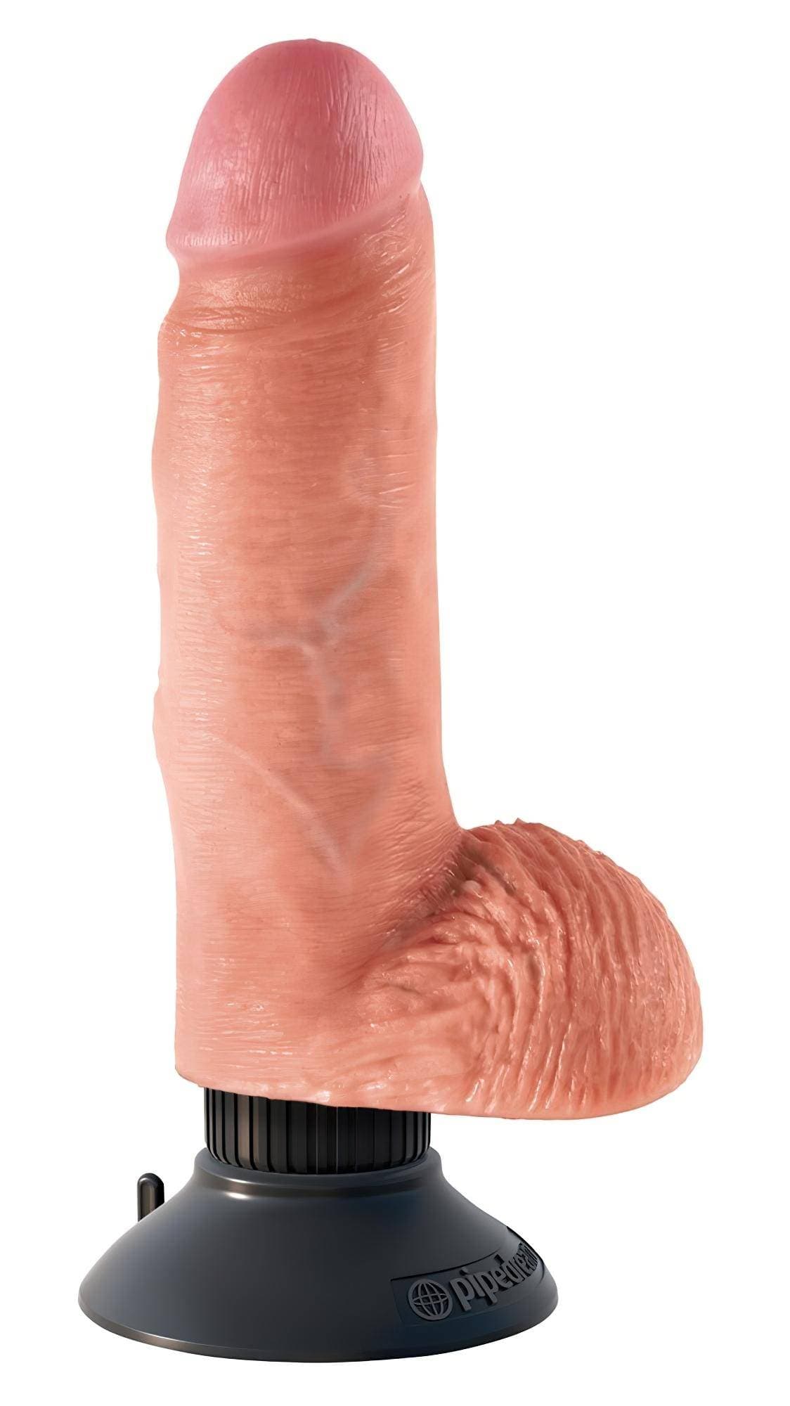 King Cock 7 tapadókorongos vibrátor (18 cm) - natúr #2