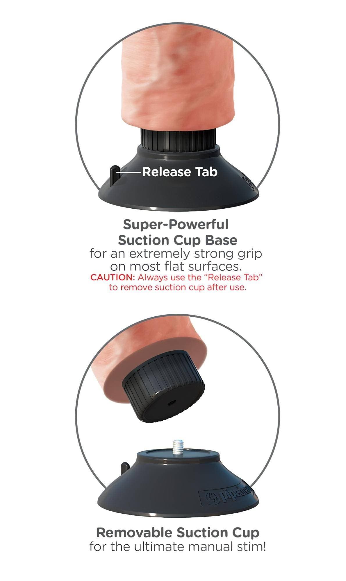 King Cock 7 tapadókorongos vibrátor (18 cm) - natúr #4