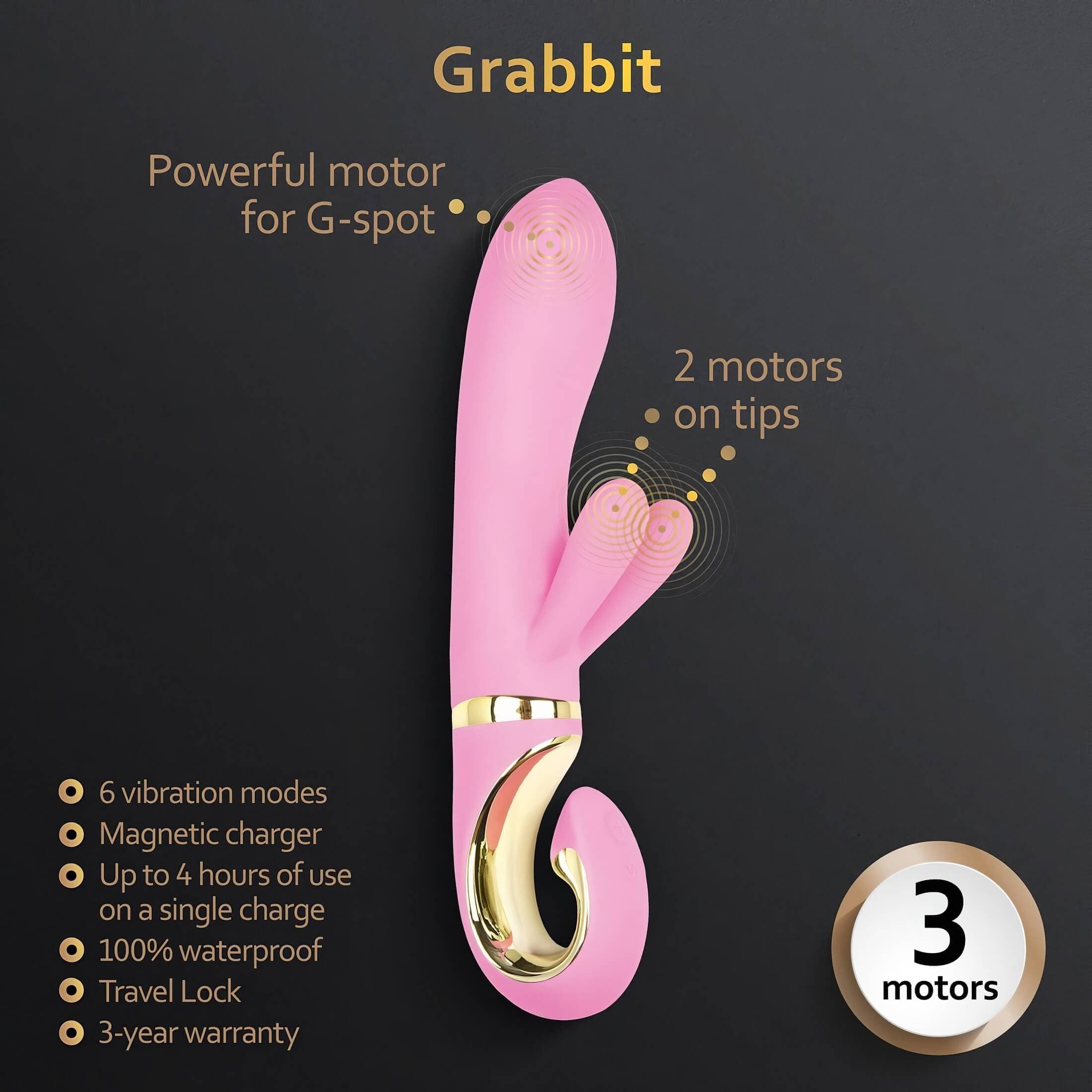 G-Vibe GRabbit - akkus, 3 motoros G-pont vibrátor #4