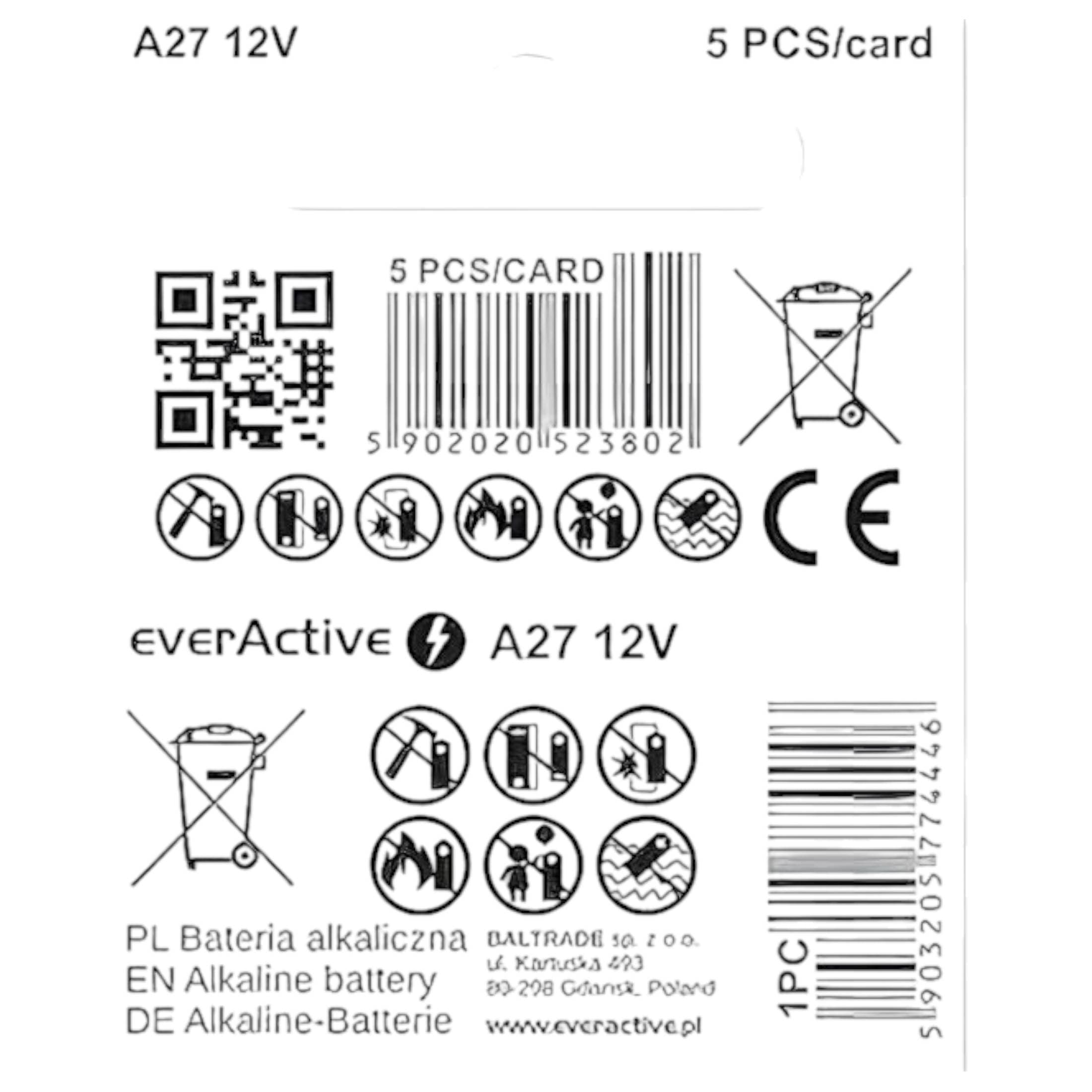 12V-os (27A, MN27) elem - 1db #2