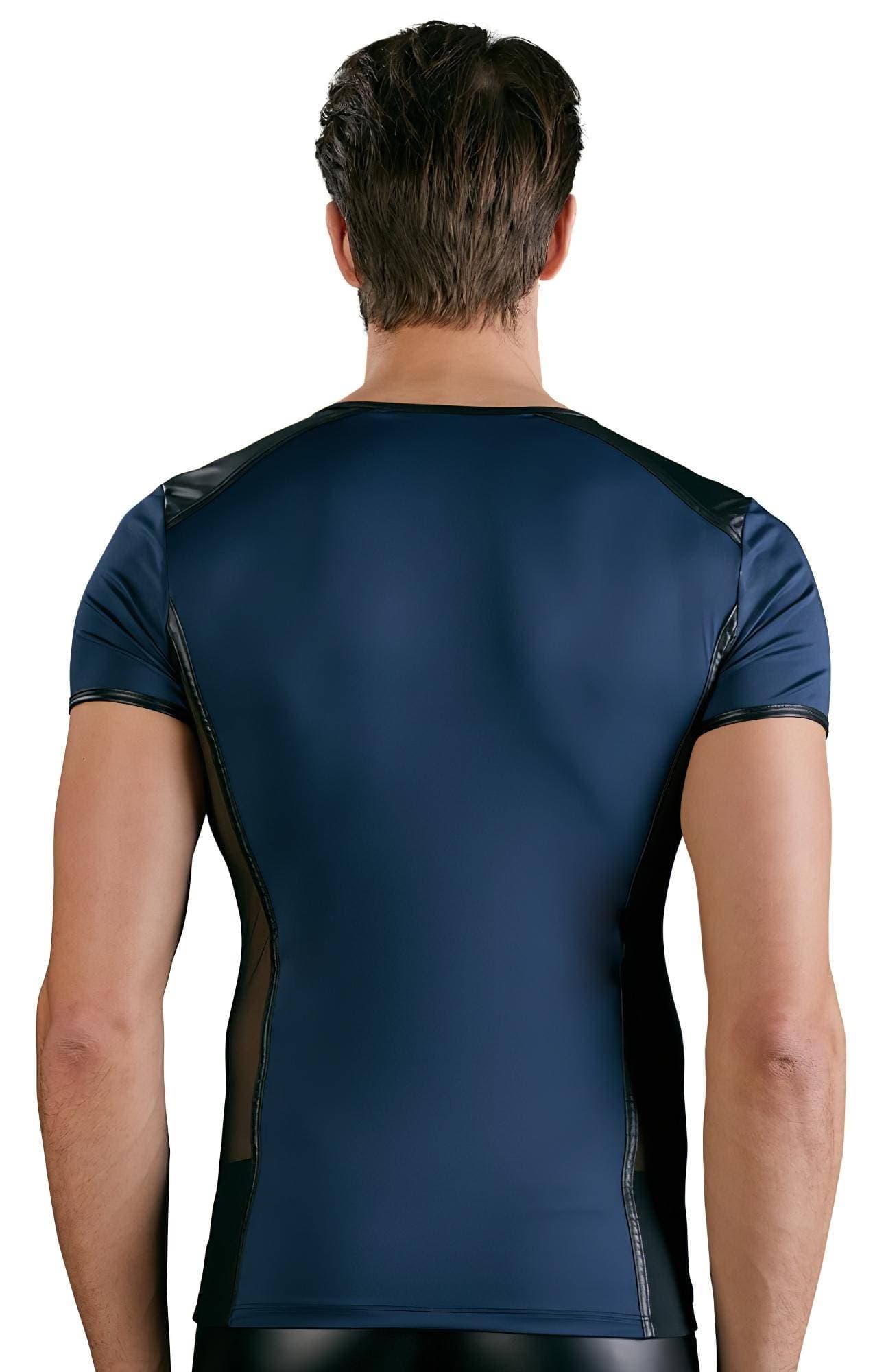 NEK - fekete fűzős-necc betétes férfi felső #9