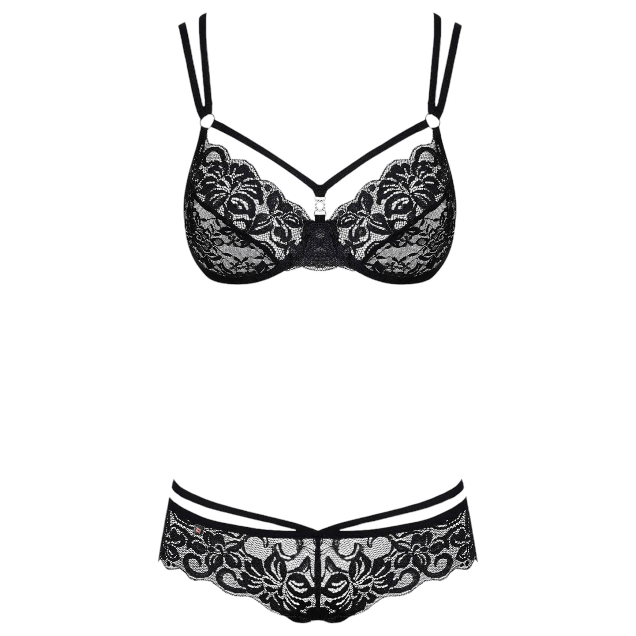 Obsessive 860-SET-1 - rózsás, csipke melltartó szett #4