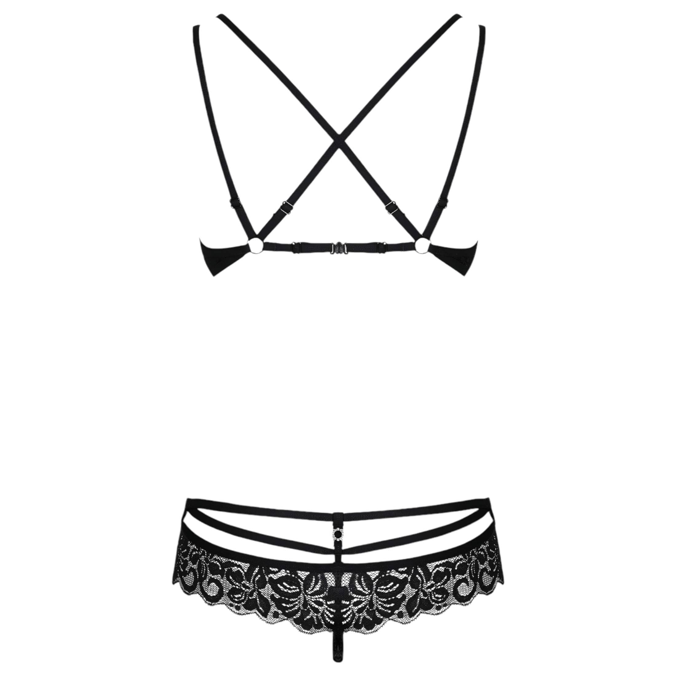 Obsessive 860-SET-1 - rózsás, csipke melltartó szett #5