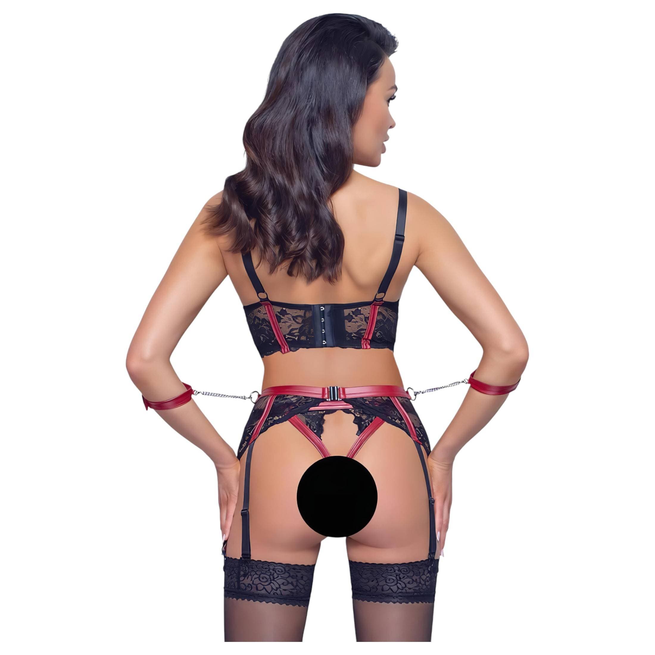 Cottelli Bondage - Matt, csipkés mellemelő szett #4