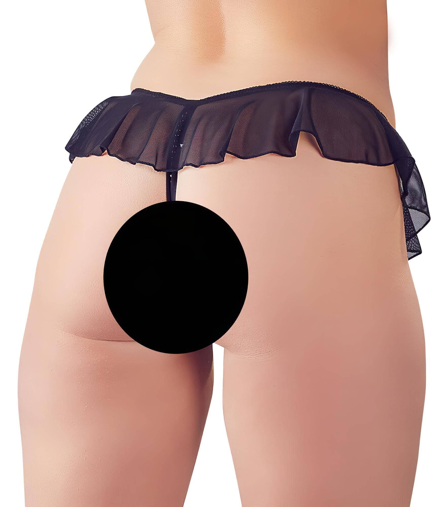 Cottelli - nyitott, gyöngyös fodros tanga #6