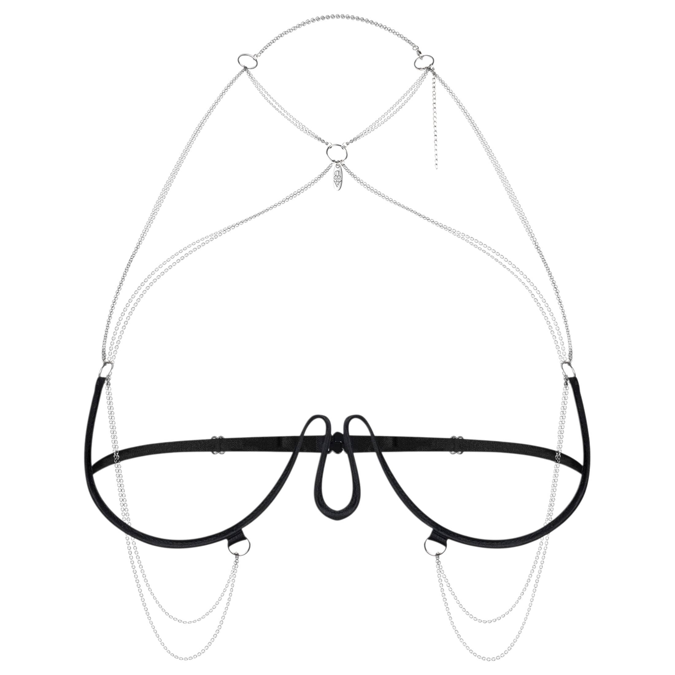 Obsessive - láncos hám melltartó - fekete #4