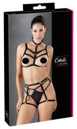 Cottelli - dísz testhám fehérnemű trió - fekete #1