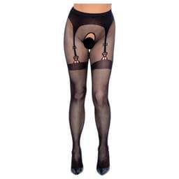 Cottelli Legwear - combfixes nyitott harisnya - fekete #1