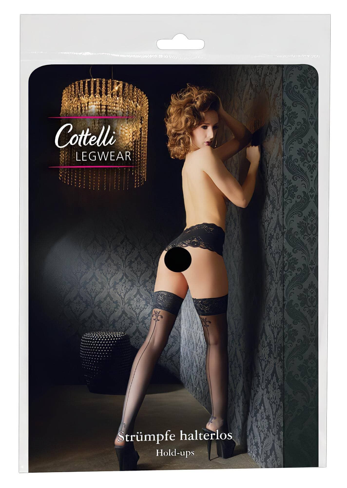 Cottelli - liliom mintás, csíkos combfix #3