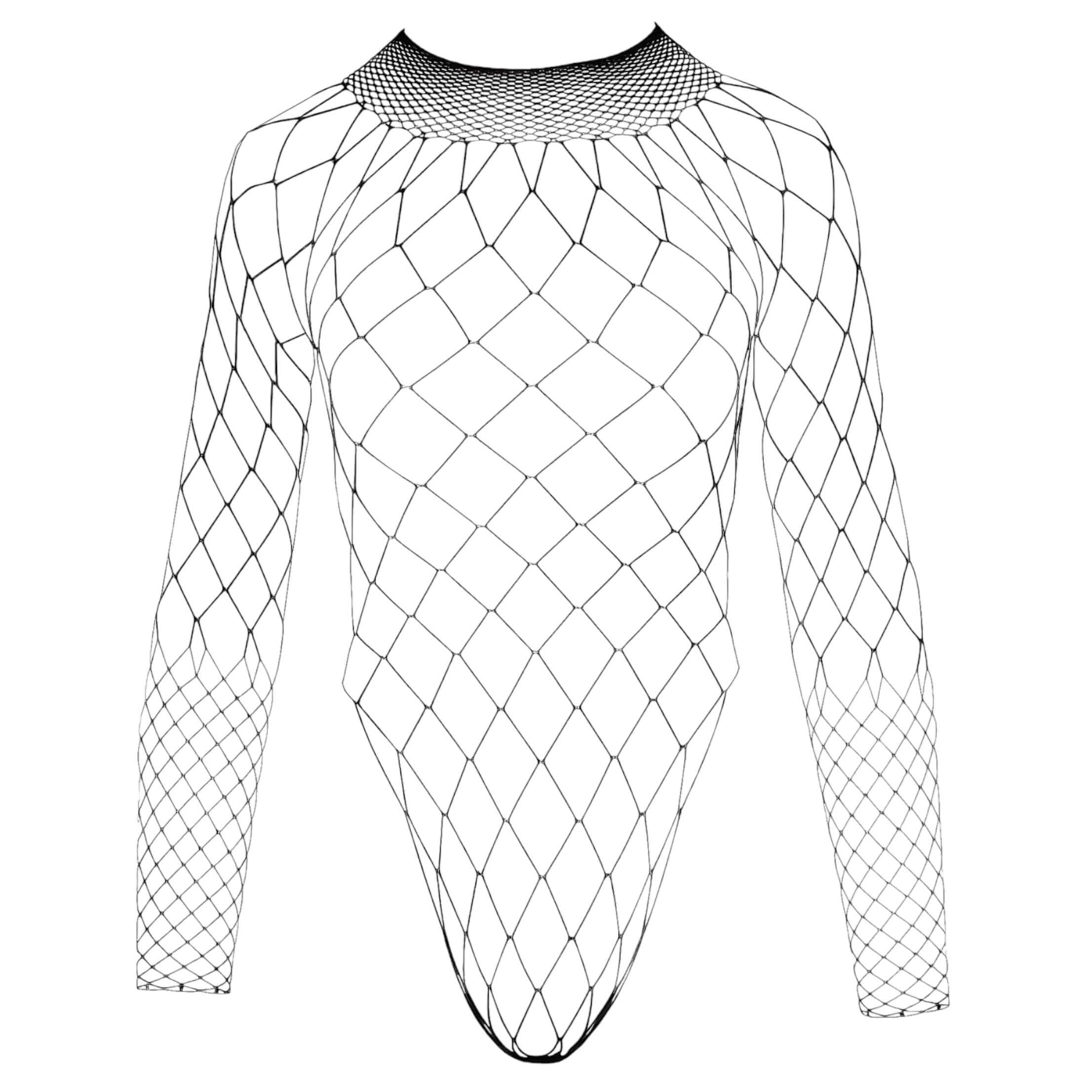 NO:XQSE - hosszúujjú, hálós necc body - fekete #6