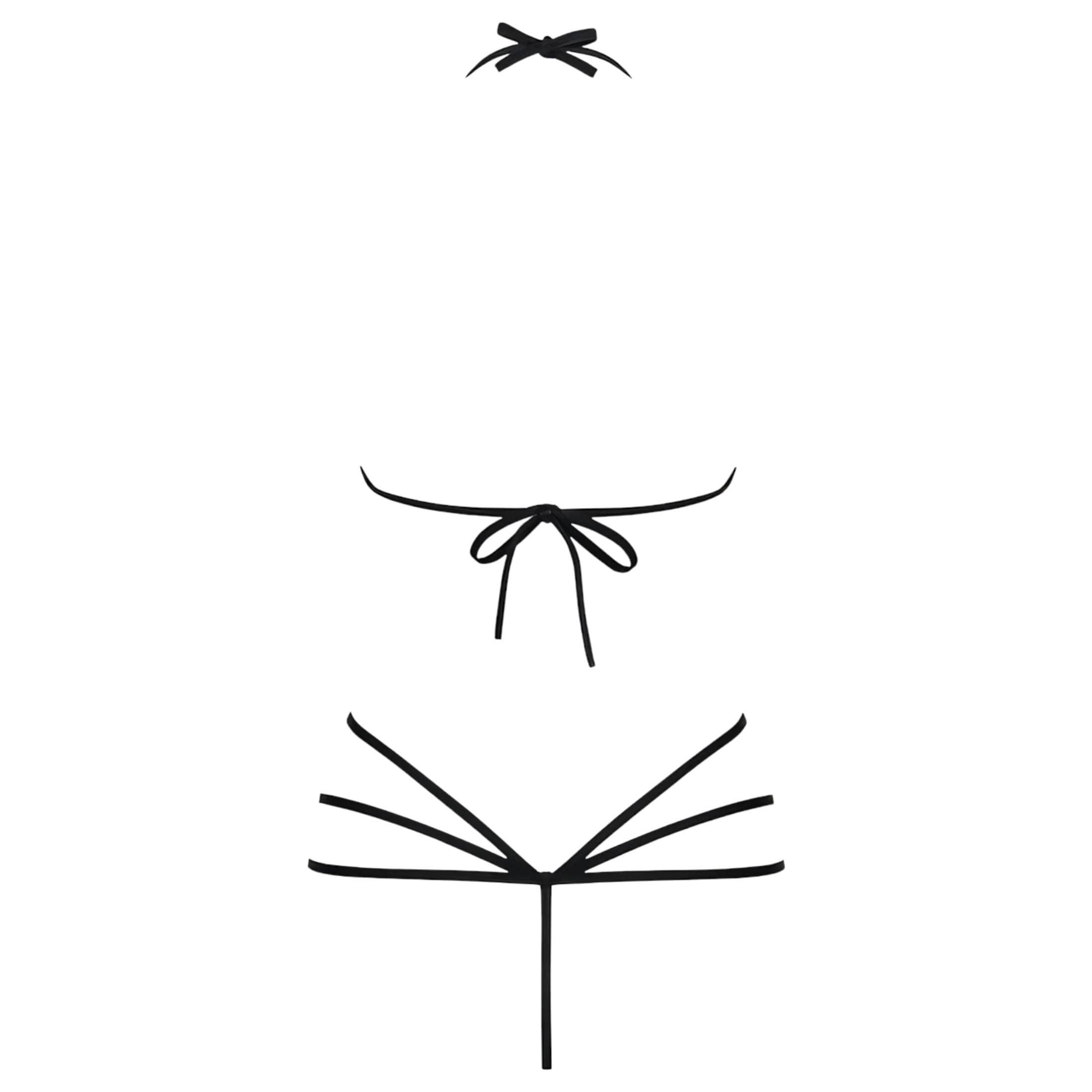 Obsessive - dísz testhám body (fekete) - S/M #4