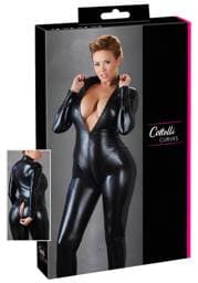 Cottelli Plus Size - fényes hosszúujjú party overál #1