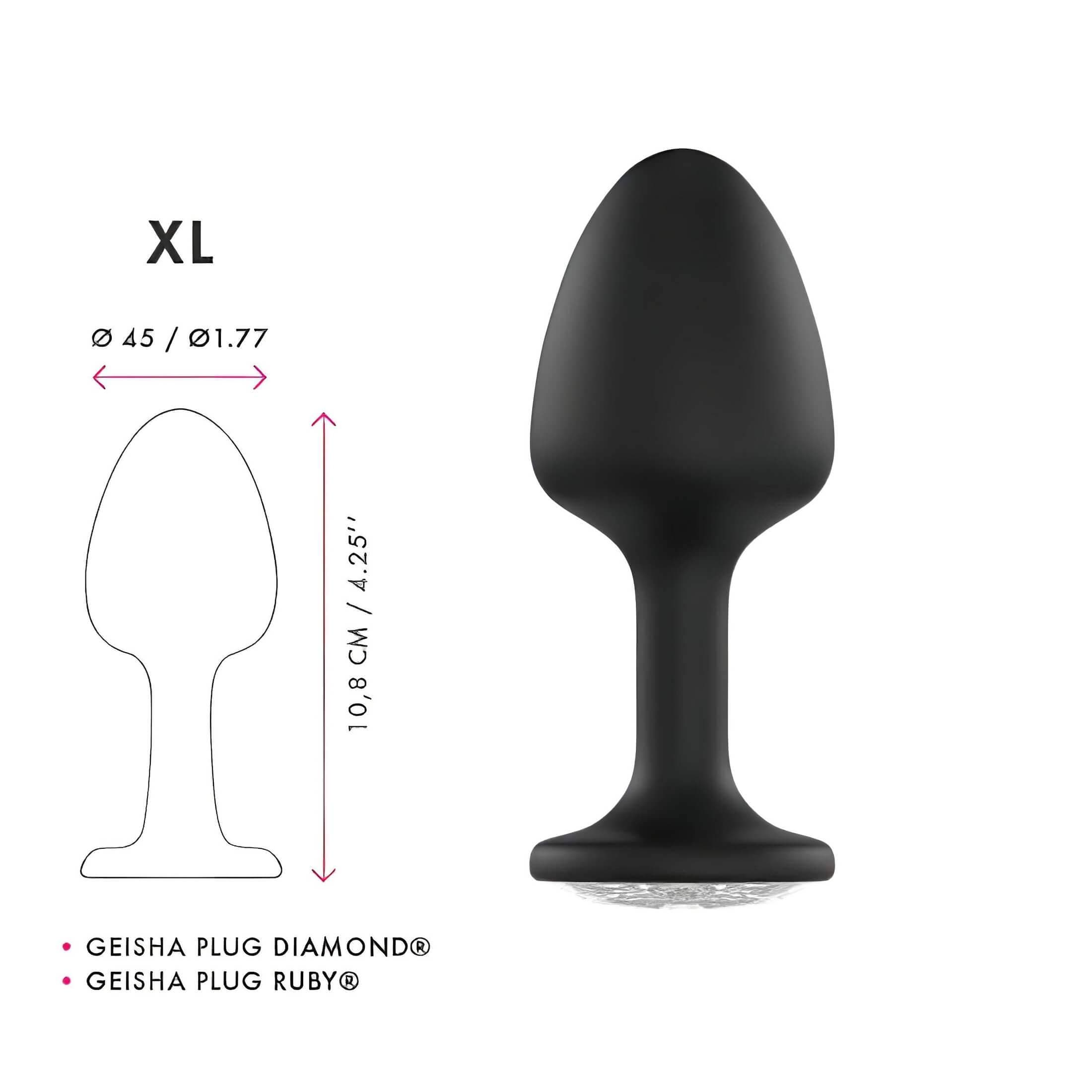 Dorcel Geisha Plug Diamond XL - fehér köves anál plug #5