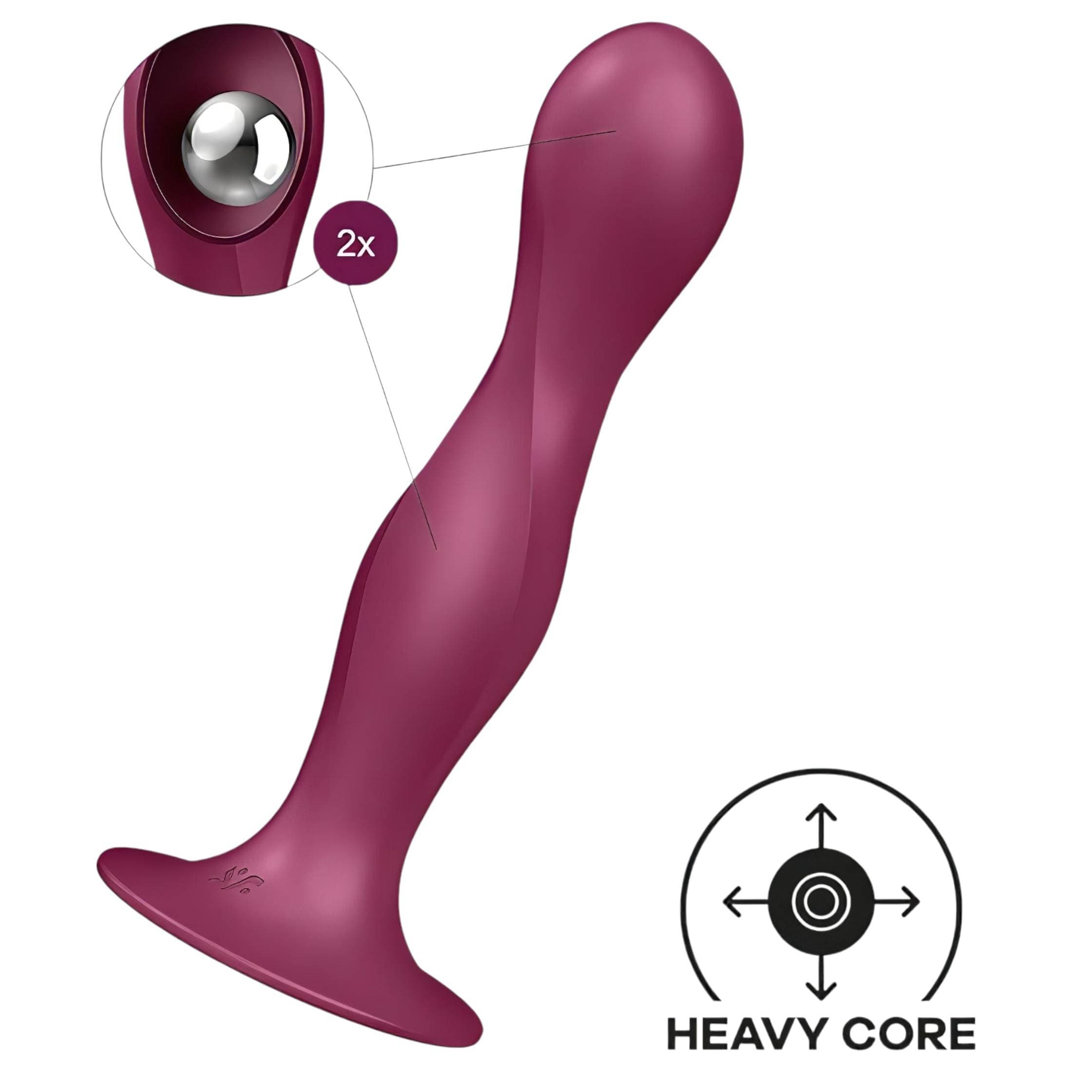 Satisfyer Double Ball-R - tapadókorongos súlyozott dildó #2