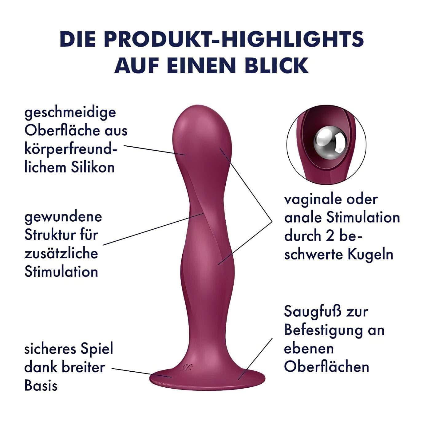 Satisfyer Double Ball-R - tapadókorongos súlyozott dildó #3