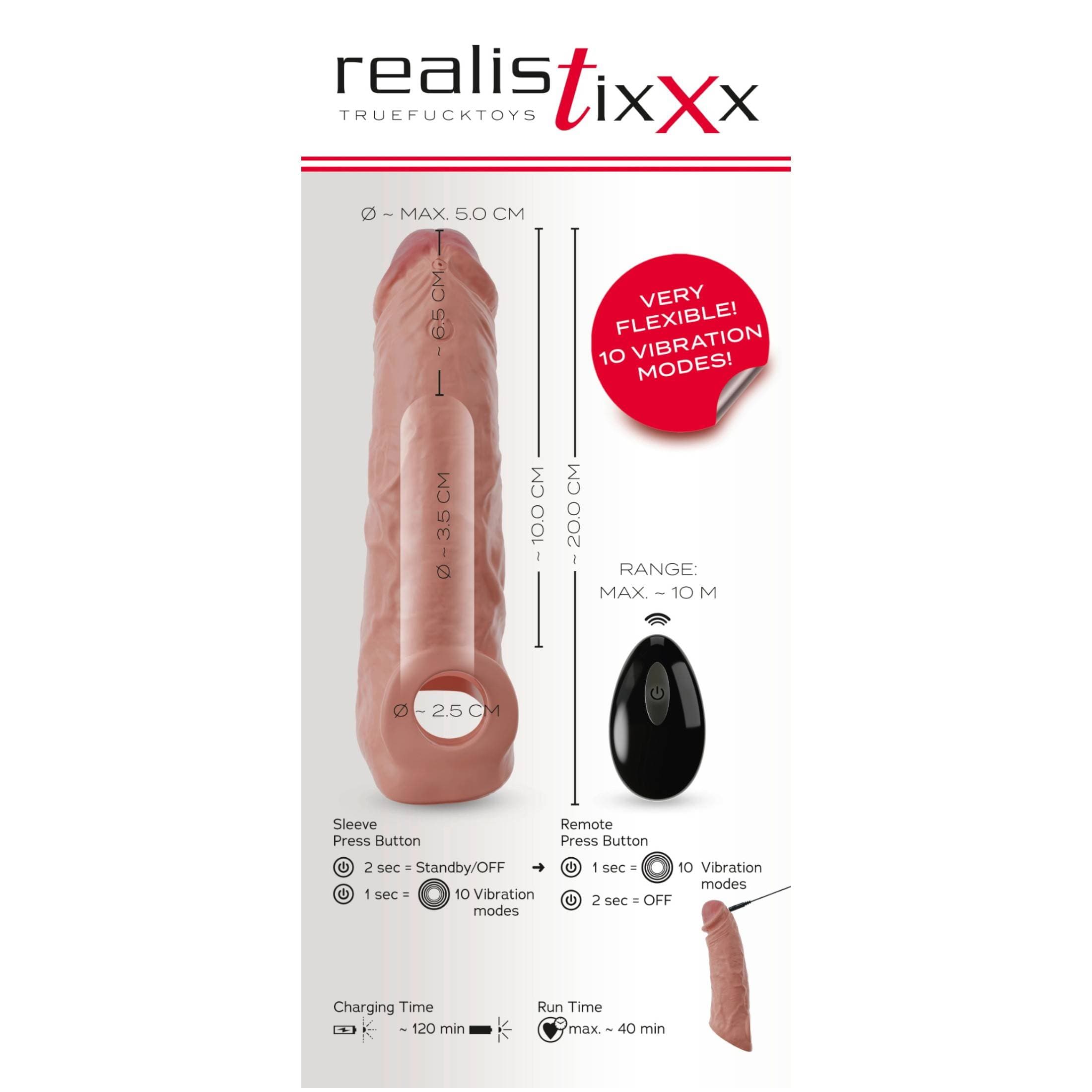Realistixxx - rádiós vibrációs péniszköpeny - natúr #3