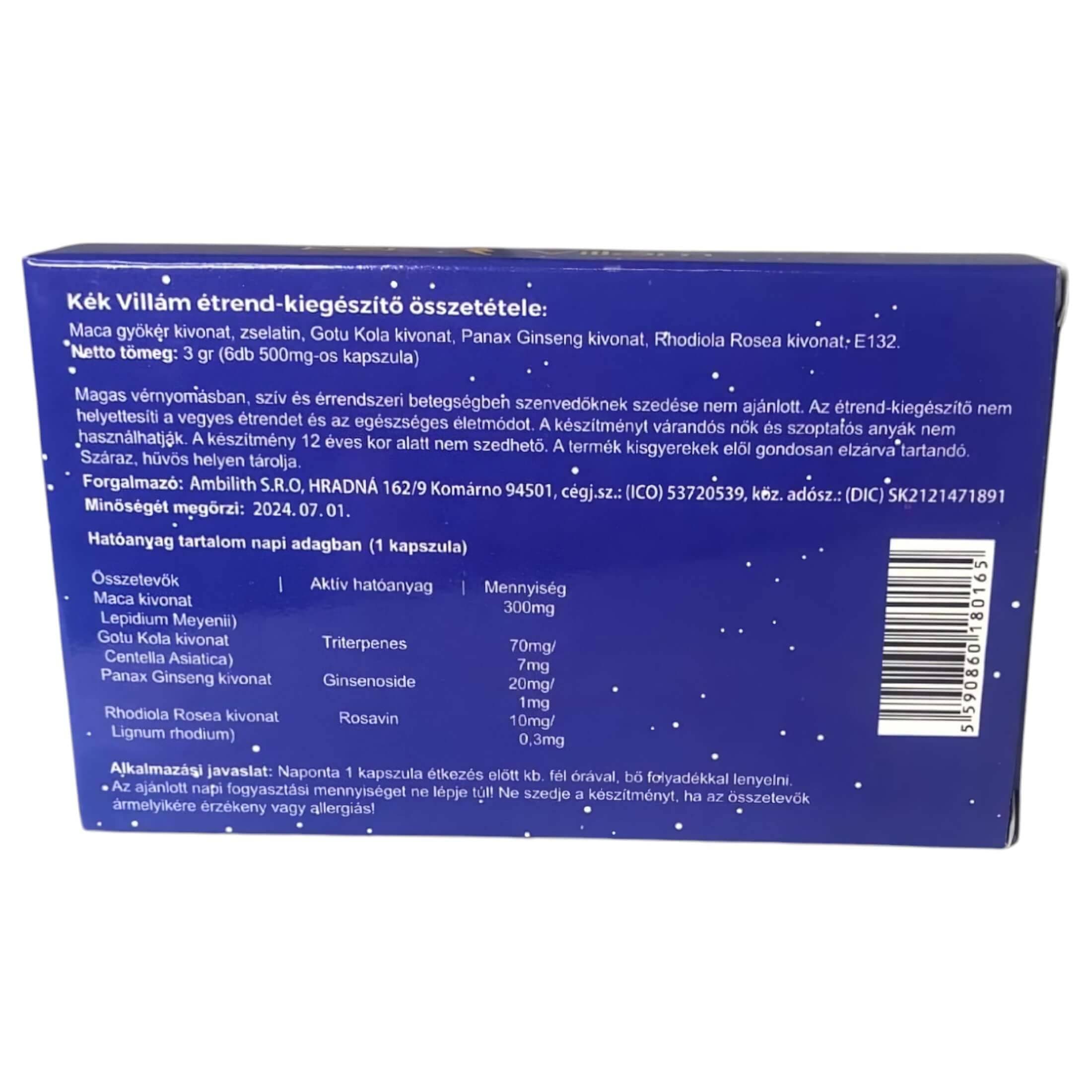 Kék Villám - étrend kiegészítő kapszula férfiaknak #2