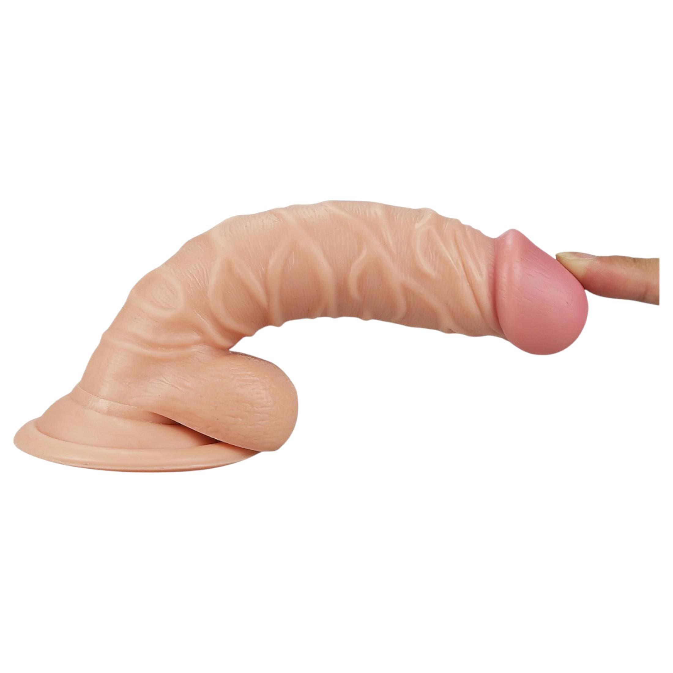Lovetoy Real Extreme - tapadókorongos, herés G-pont dildó - 19cm #3
