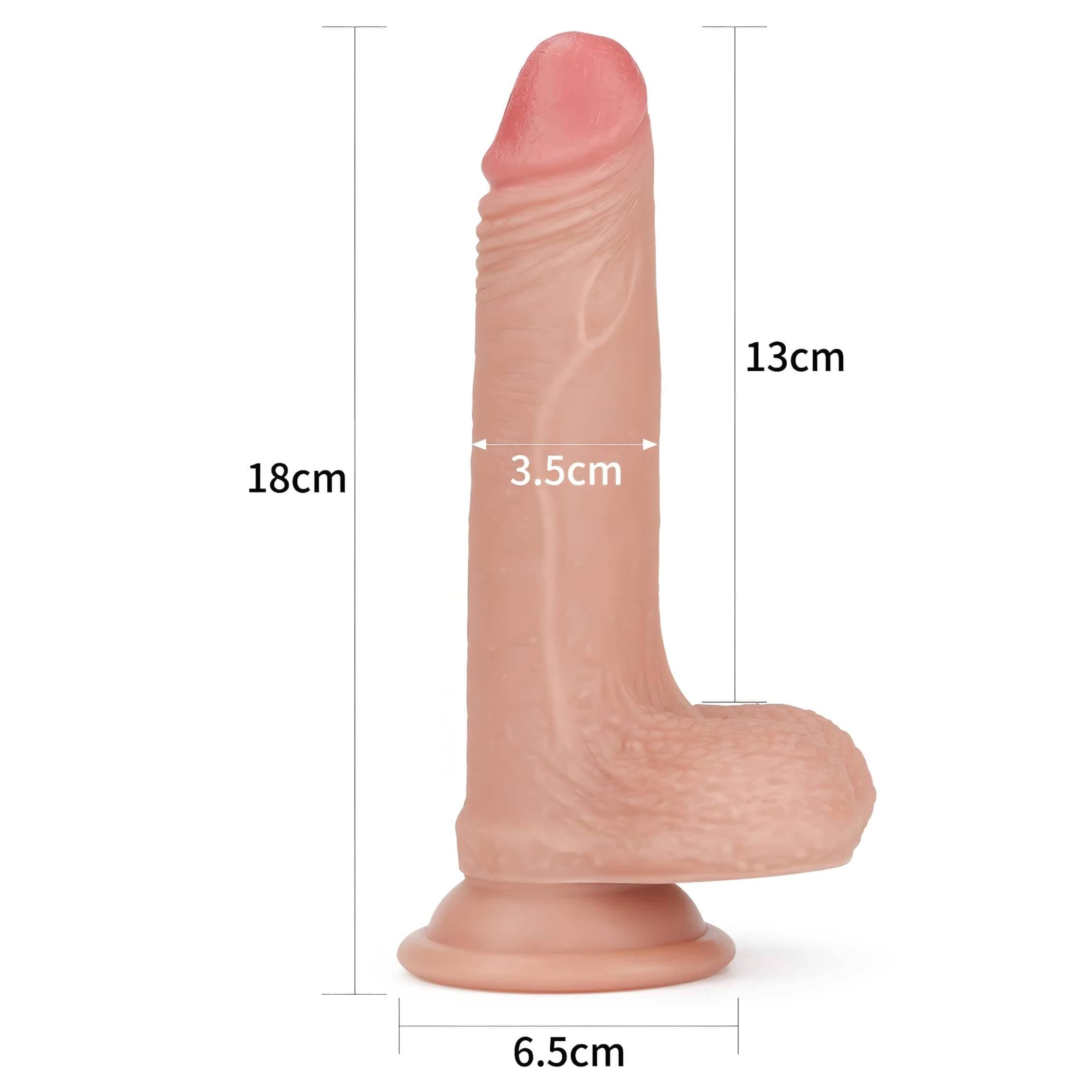 Lovetoy Nature Cock - kétrétegű élethű dildó - 18cm #8