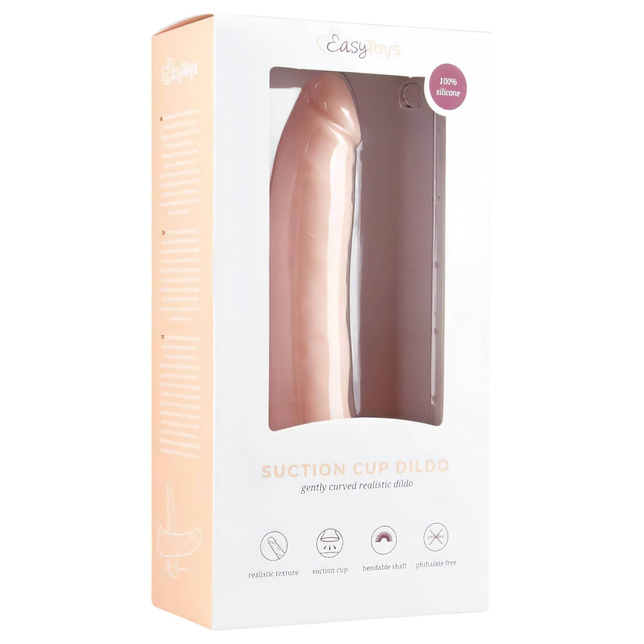 Easytoys - tapadókorongos 100% szilikon dildó (21cm) - natúr #2