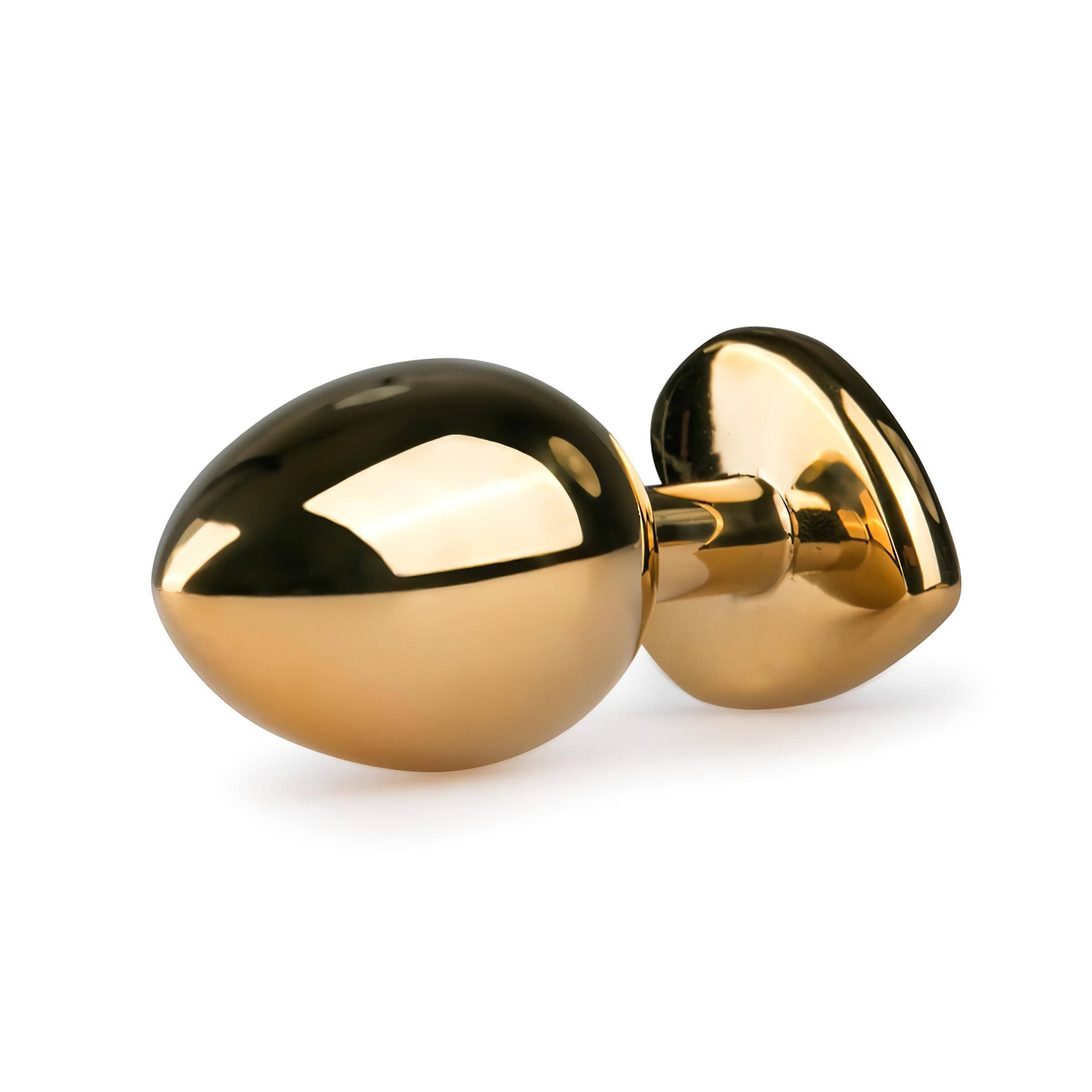 Easytoys Metal No.7 - pink köves, kúp anál plug - arany #3