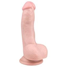 Easytoys - tapadókorongos, herés dildó (15cm) - natúr #1
