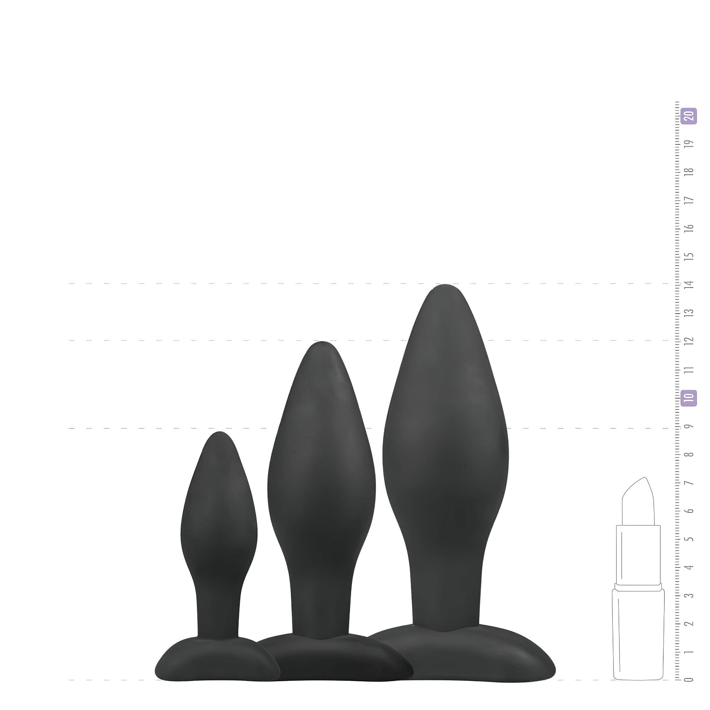 Easytoys Rocket - anál plug szett - fekete #5