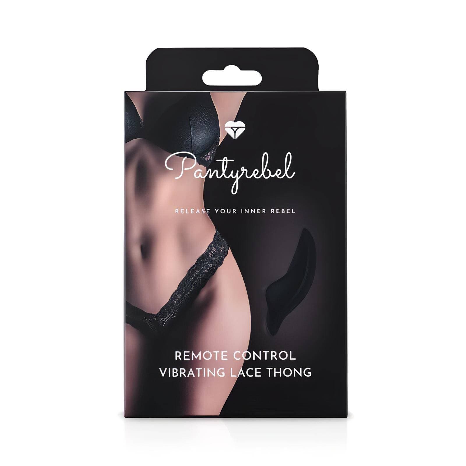 Pantyrebel - akkus, rádiós vibrációs csipke tanga - fekete #2