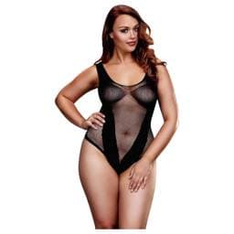 BACI Plus Size - rafinált, necc body - fekete #1